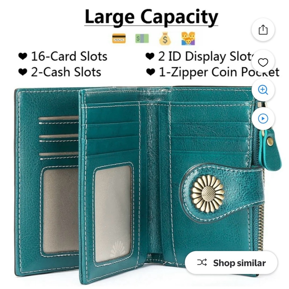Sendefn Small Wallet Genuine Leather Bifold Purse RFID Blocking Card Holder - Picture 2 of 16